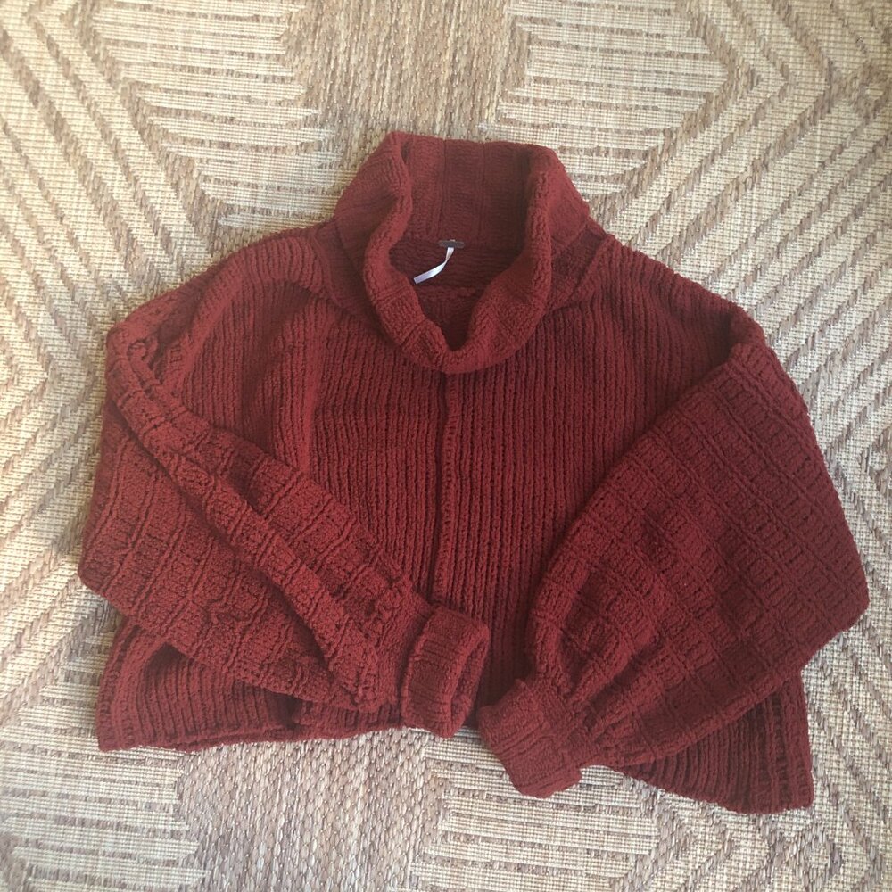 Free People Red Turtleneck Sweater